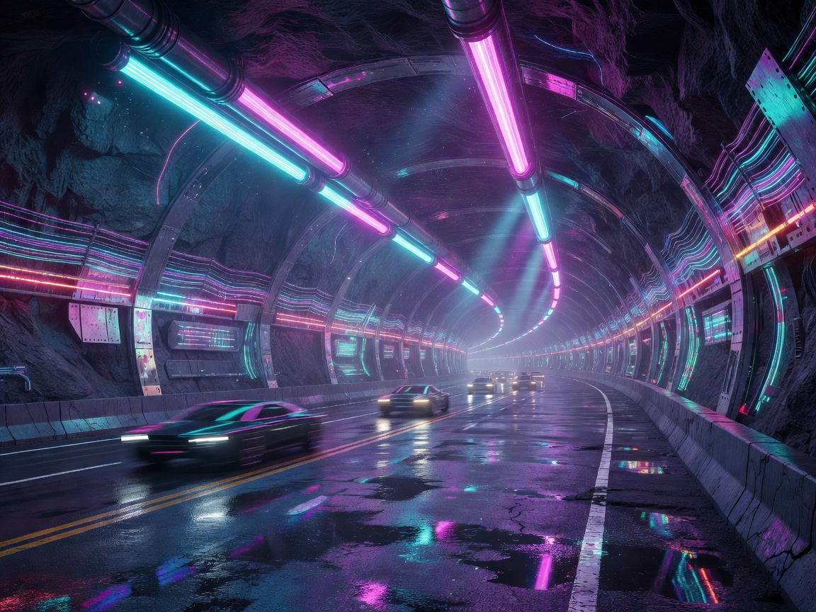 Cyber Tunnel Subterranean Neon Highway